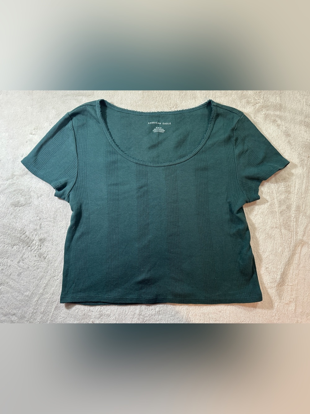 American Eagle Outfitters Short Sleeve Scoop Neck Top - Teal Green